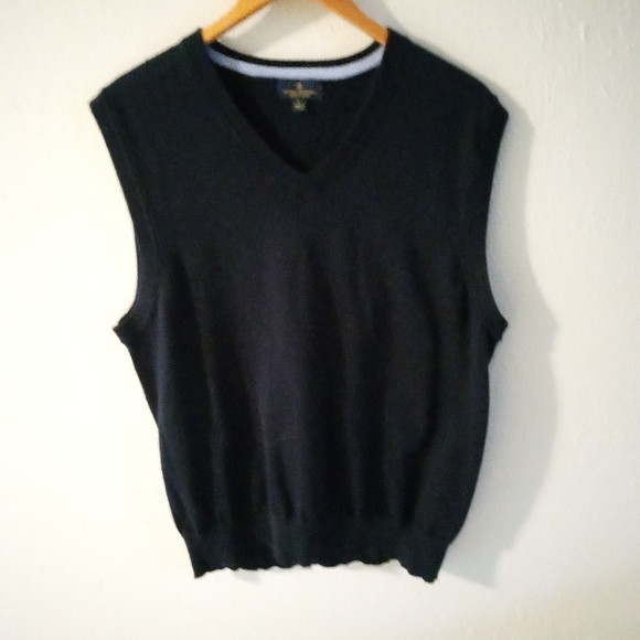 BROOKS BROTHERS Supima Cotton Pullover Vest In Navy Blue |L - Picture 2 of 7